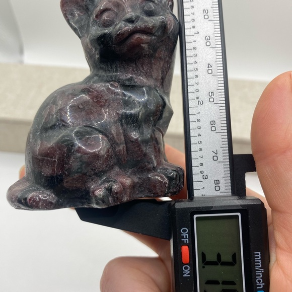 Garnet in Astrophyllite Cat carving - Picture 2 of 10